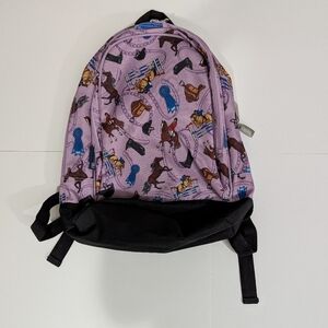Wildkin Horse Print Backpack - Purple and Black Two Sections